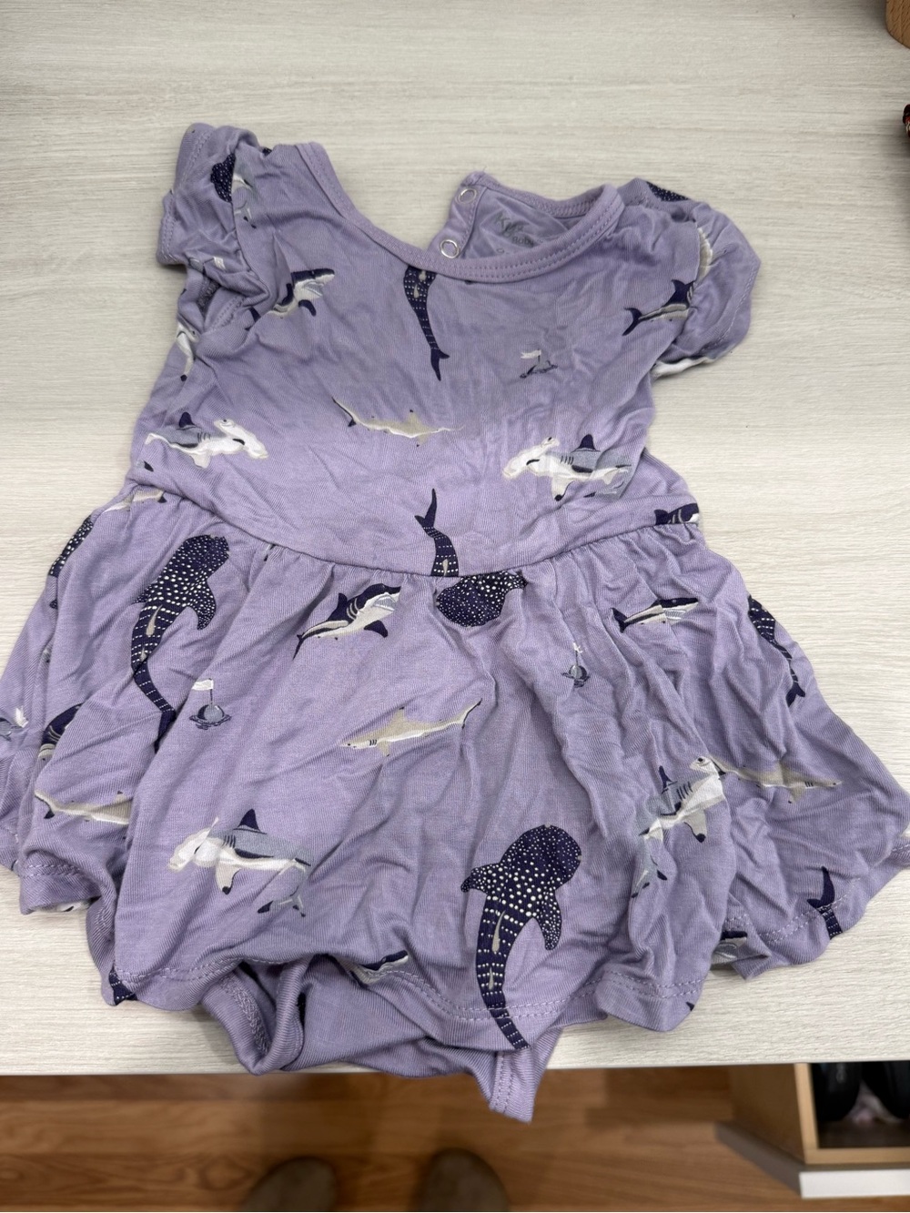 Kyte twirl bodysuit twirl dress stream shark Taro (purple) 6-12 month